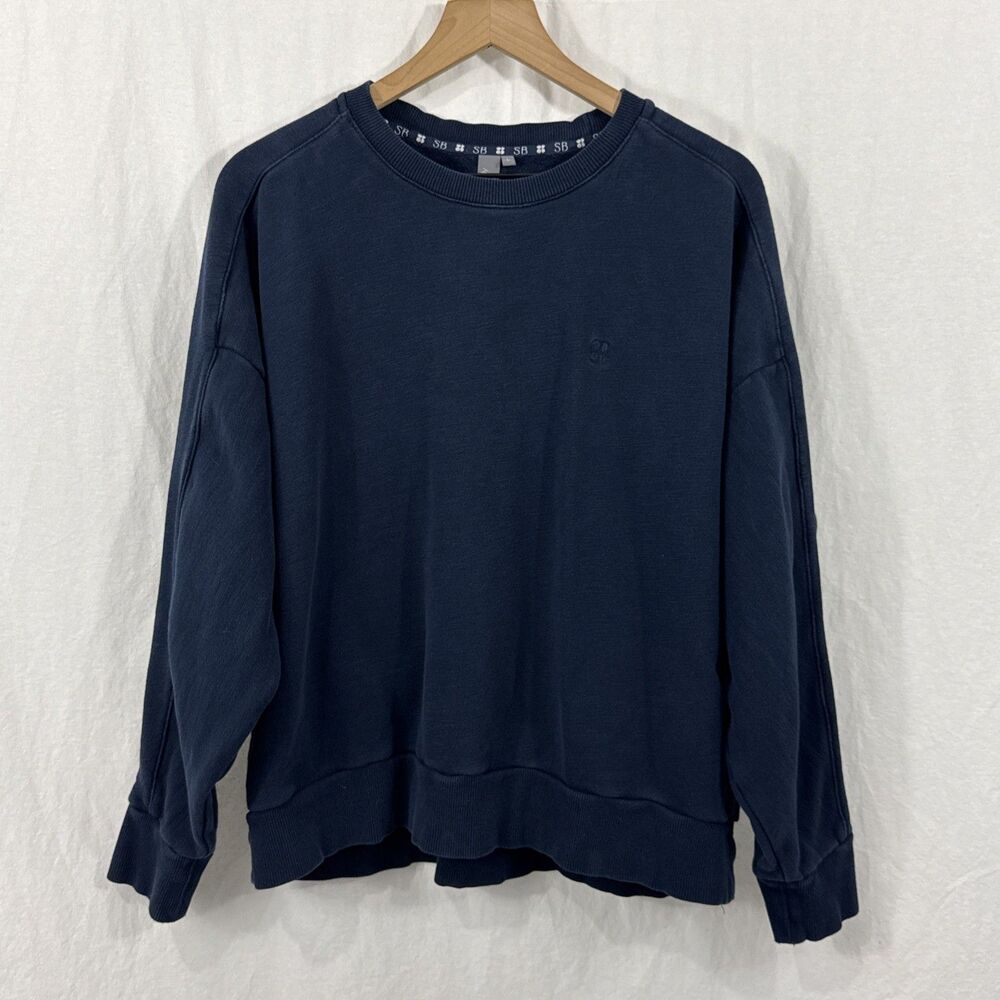 Sweaty Betty Essentials Navy Blue Sweatshirt Womens Sz L Oversized Lounge Beach
